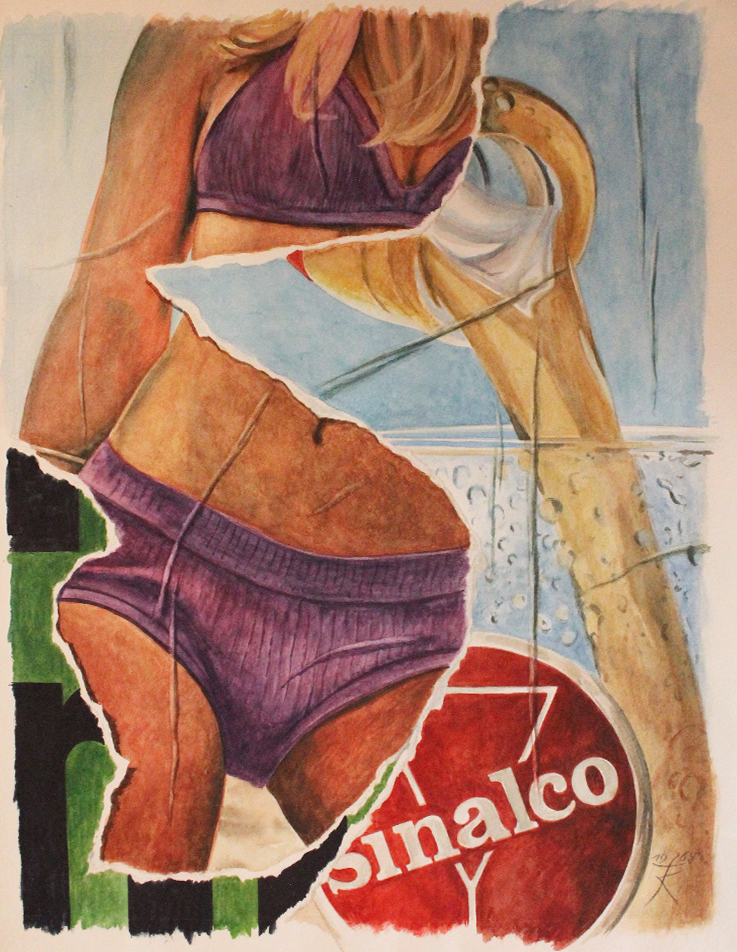 Fritz Köthe, Sinalco (France Gall), 1968, warercolor, 45x35 cm