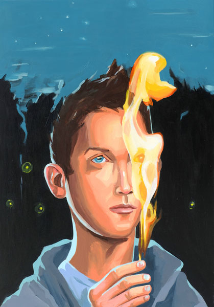 Christopher Winter, "Jack's Fire", acrylic on canvas, 2011, 100 cm x 70 cm