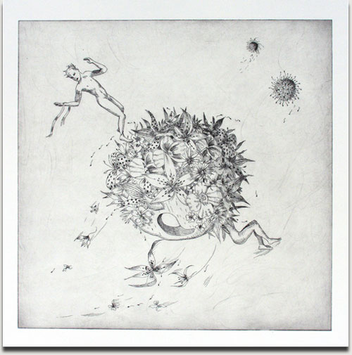 Christopher Winter, "Dark Storm", etching, 2010, Auflage 25 Exemplare, nummeriert, datiert und signiert, 50 cm x 50 cm auf 76 cm x 76 cm € 580,-