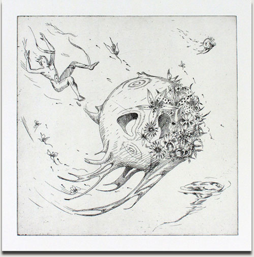Christopher Winter, "Hurricane Planet", etching, 2010, Auflage 25 Exemplare, nummeriert, datiert und signiert, 33 cm x 33 cm auf 53 cm x 53 cm € 380,-